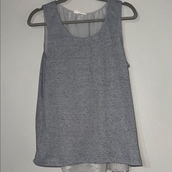 Heather Gray Tank Top with Crew Neck and Relaxed Fit - Picture 6 of 7